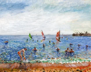 Poblenou Beach Barcelona, 2002, (akryl na płótnie)